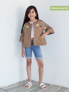 Embroidered Flores Jacket For Mom