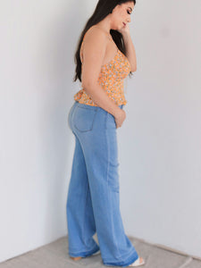 The Steph High Waisted Stretchy Wide Leg Jeans