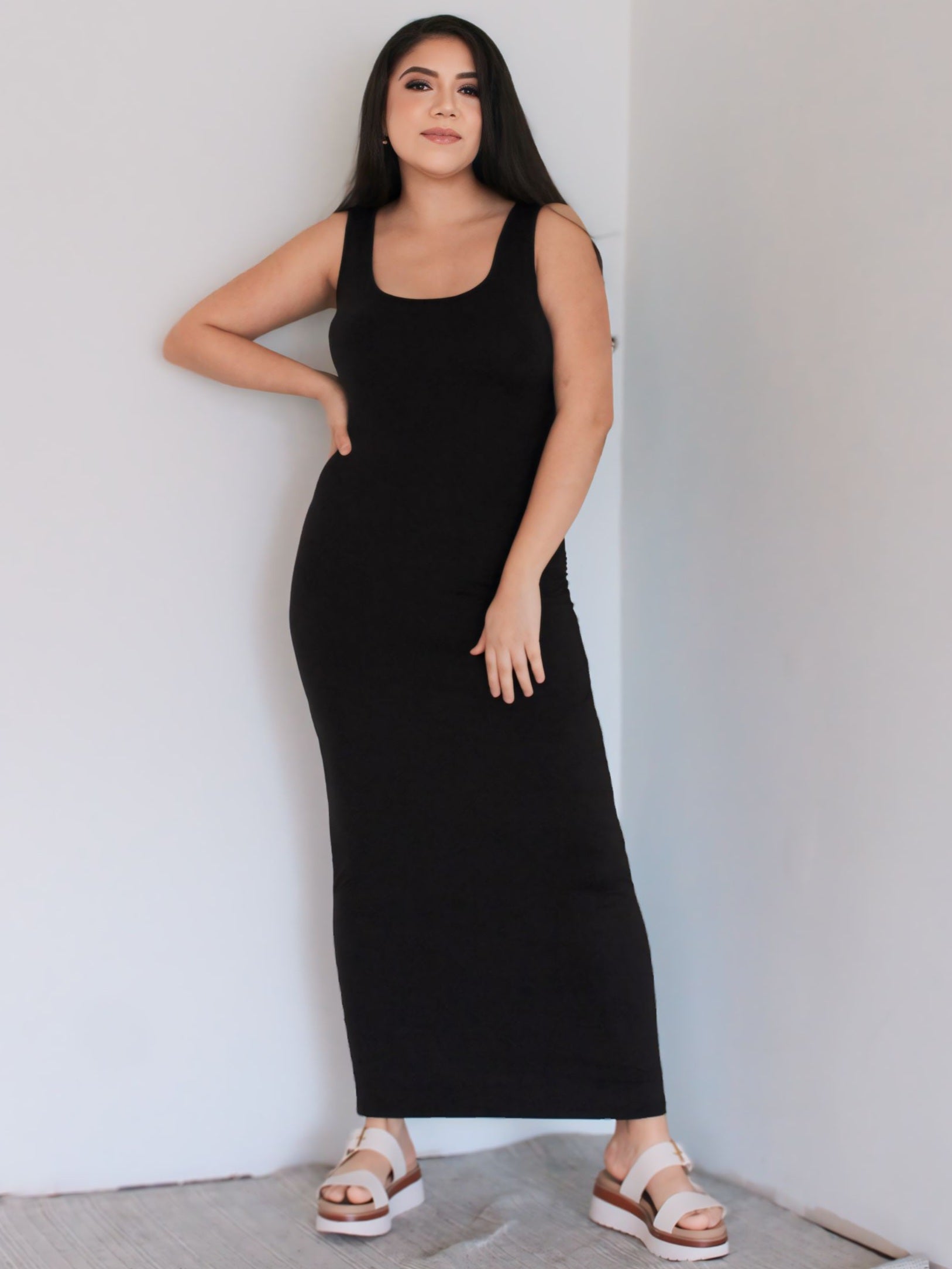 Seamless Black Maxi Dress