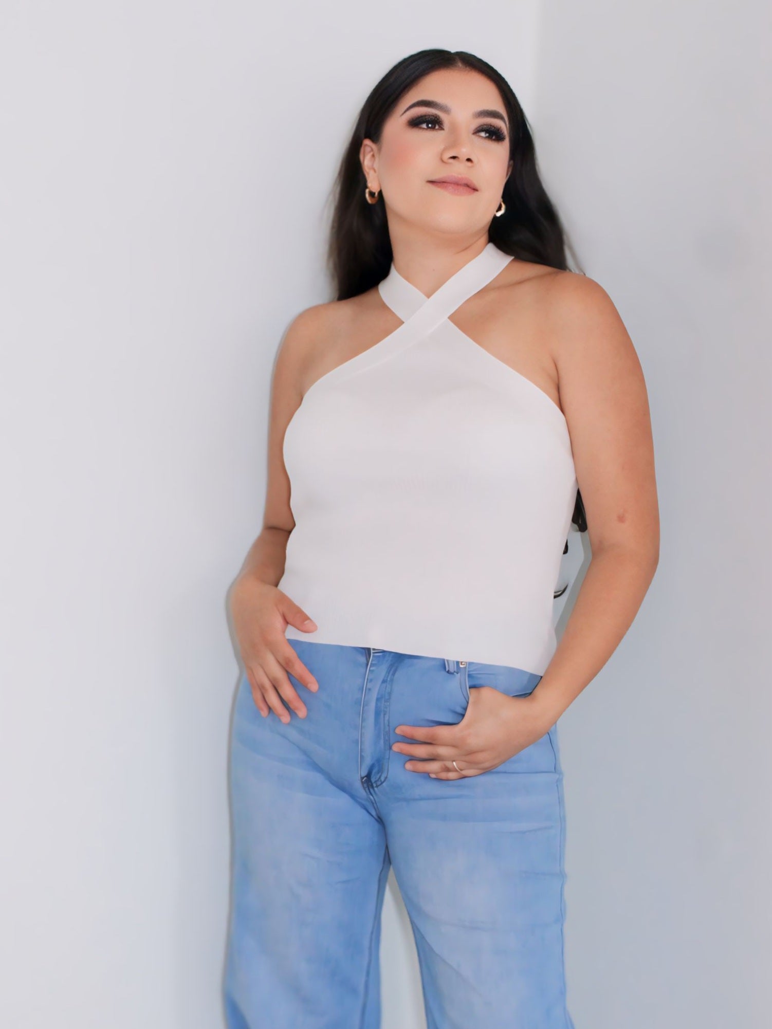 Natalie's Halterneck Ribbed Top