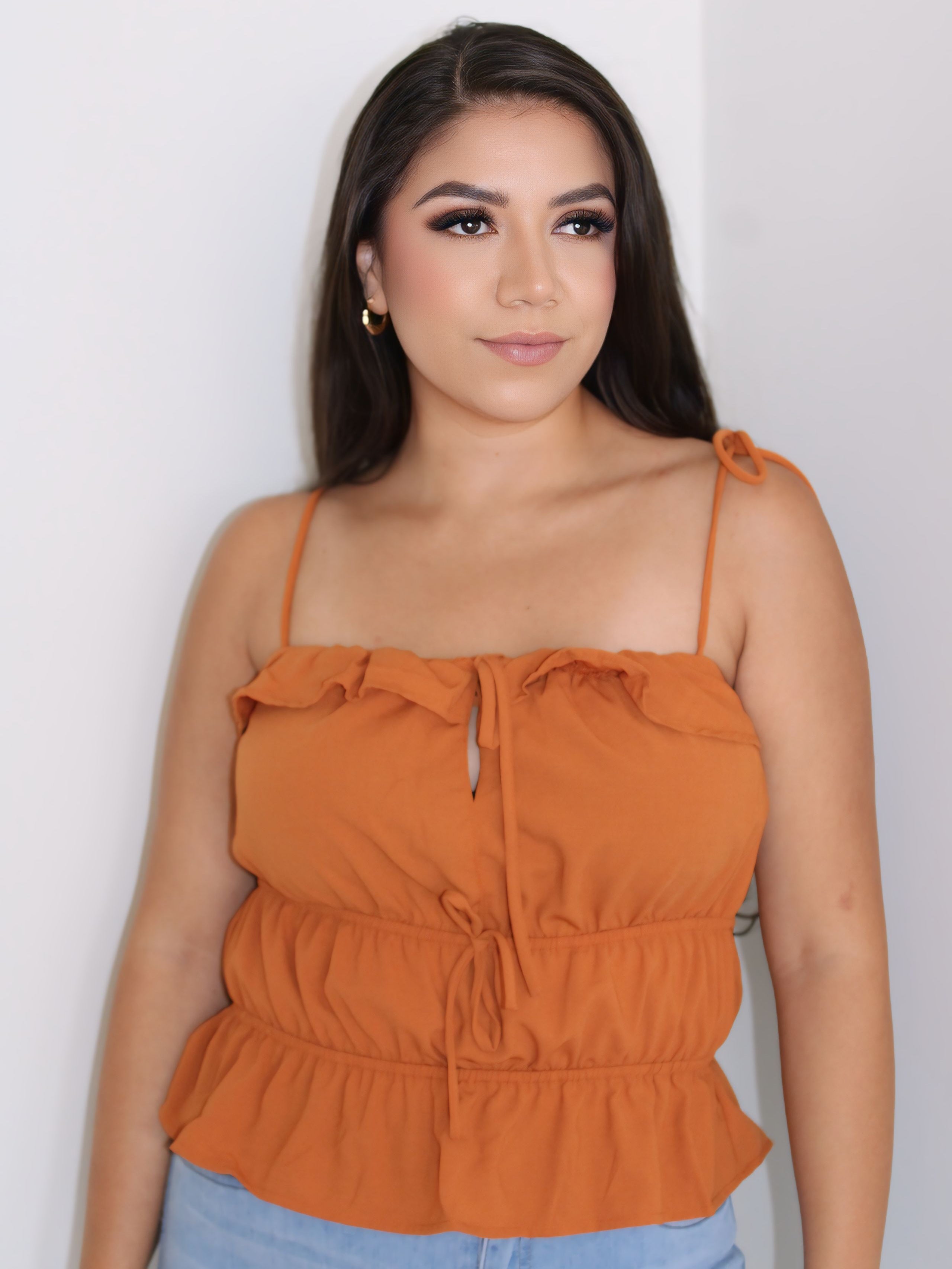 Oh Darling Tie-Shoulder Peplum Top