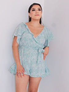 New Life Floral Print Ruffled Romper