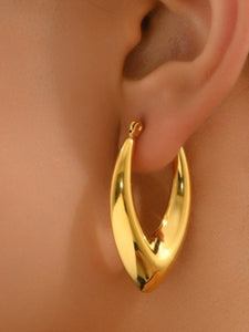 18K Natalie's Stainless Steel Raindrop Hoops