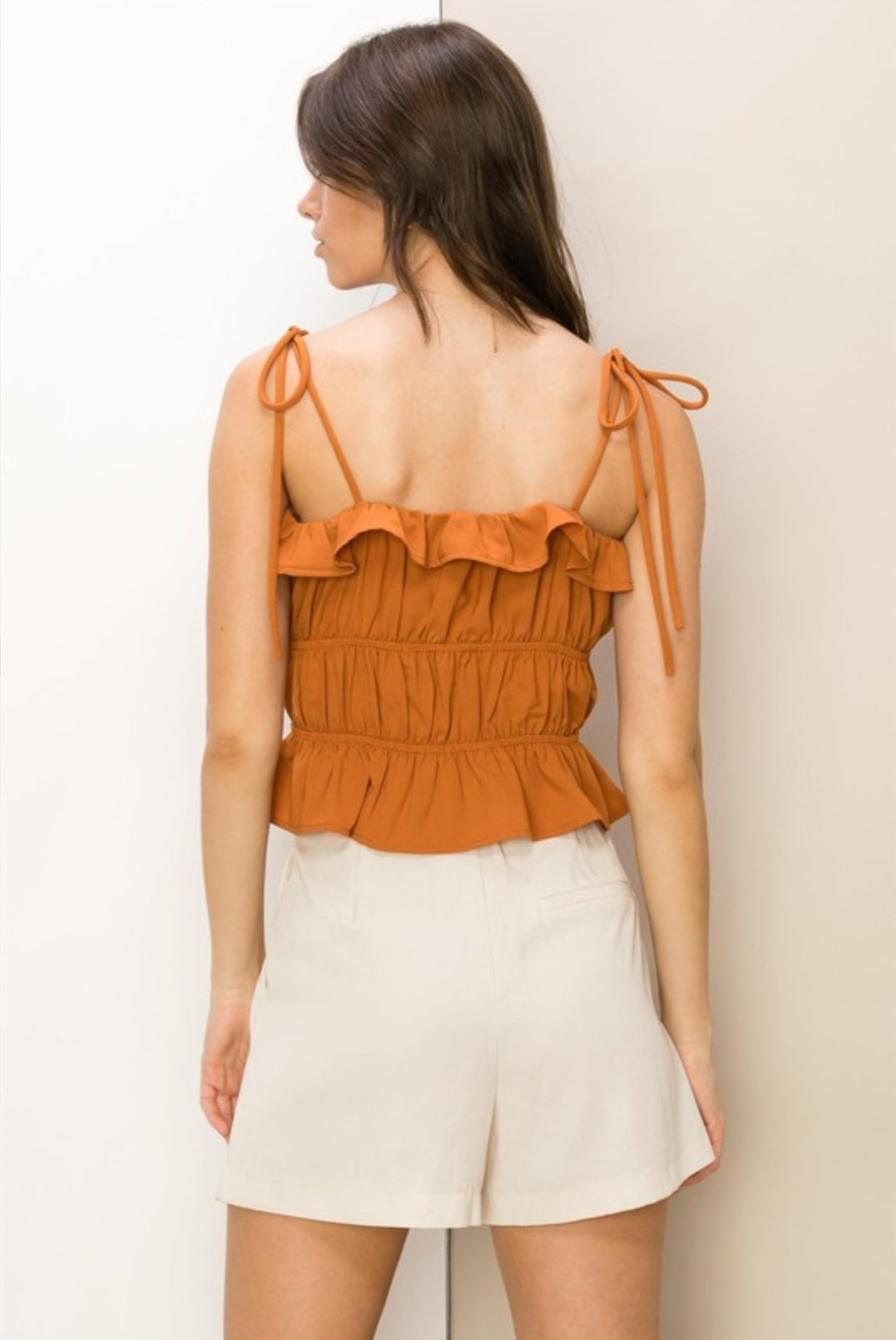 Oh Darling Tie-Shoulder Peplum Top