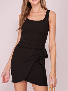 Alani Ribbed Knit Bodycon Dress in Black