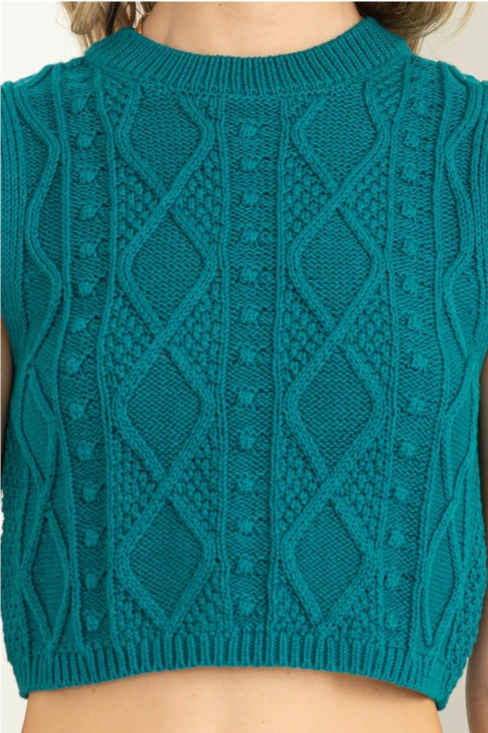 Give Me Something Cropped Vest in Teal